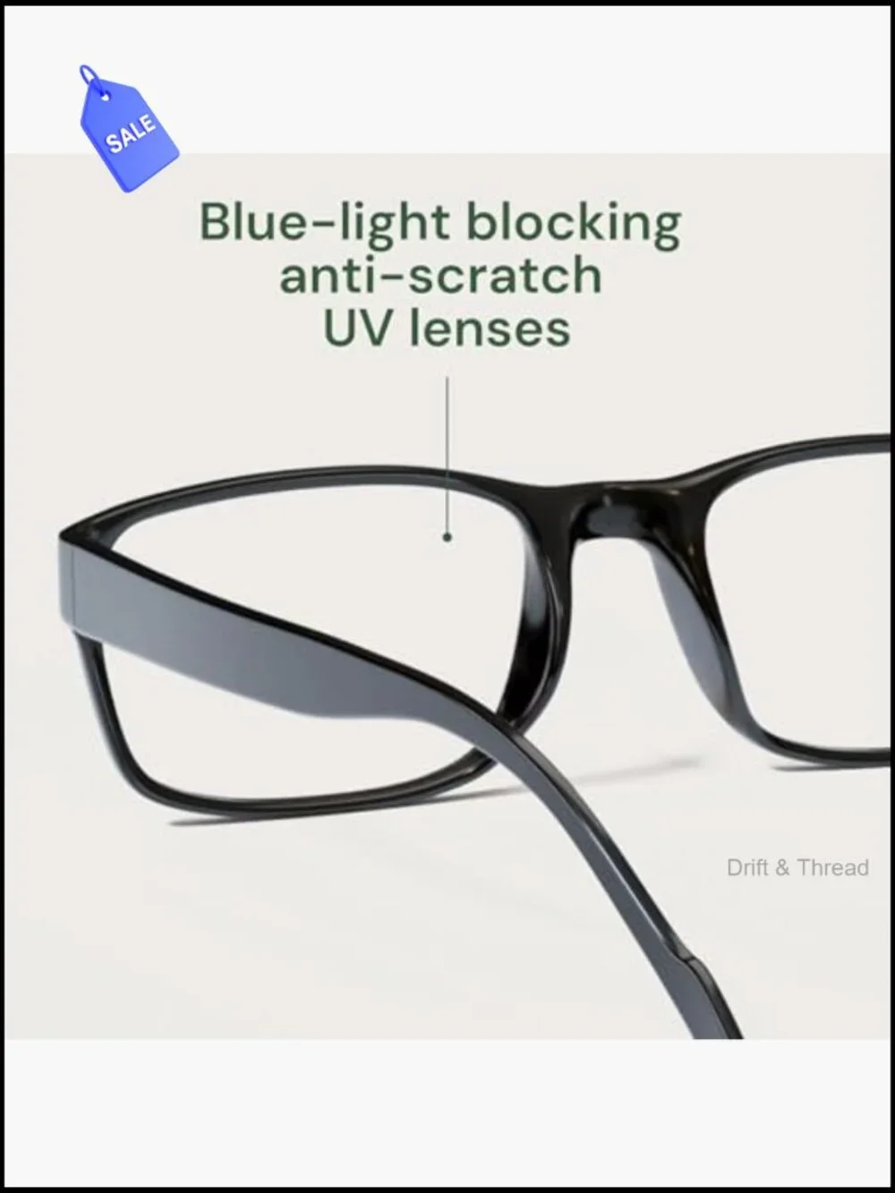 2-Pack Blue Light Reading Glasses Rectangle Spring Hinges